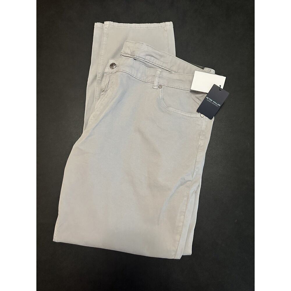 Peter Millar Men’s Wayfare 5 Pocket Trouser Crown Crafted Pants 44x32 Platinum